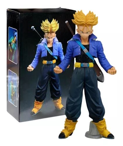 Figurine Dragon Ball Z – Trunks Super Saiyan Musclé + Tête Supplémentaire – 30 cm Statue - Collection